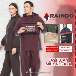 RAINDO Jas Hujan Pria Wanita Tebal Elastis Couple Anti Angin Oxford Cloth mantel hujan Couple Premium