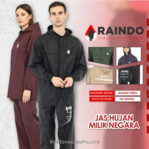 RAINDO Jas Hujan Pria Wanita Dewasa Couple Mantel Raincoat Premium Setelan Jaket Celana Tebal Anti Rembes