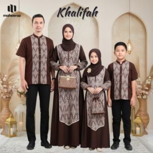 Maheeraz Khalifah Sarimbit Keluarga 2026 Baju Lebaran Couple Keluarga Ayah Ibu Anak Mahogany