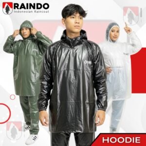 RAINDO Jas Hujan Hoodie Pria Wanita Model Terbaru Setelan Hoodie Celana Tahan Hujan & Angin